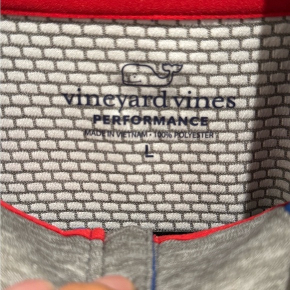Vineyard Vines Performance Pullover Top Mens Large L Gray 1/2 Zip A15 golf - Picture 5 of 9